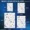 4 Pack Star Stencil 4 Sizes Star Shaped Painting Template Reusable Plastic Twinkle Starburst Painting Stencils for Wall Wood Canvas Fabric, Use for Flag Day Home Decor DIY Crafts(Stars and Moon)